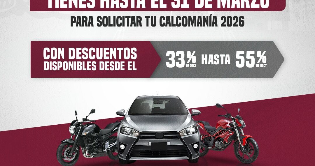 La fecha límite de pago del Refrendo Vehicular 2026, es el 31 de marzo del presente año