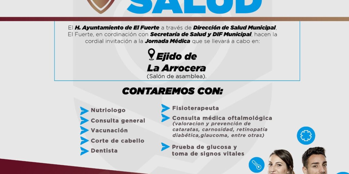 Feria de la Salud llegará al Ejido La Arrocera este 20 de marzo