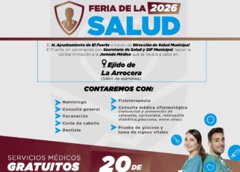 Feria de la Salud llegará al Ejido La Arrocera este 20 de marzo