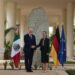 Presidenta Claudia Sheinbaum recibe a su homólogo de la República Federal de Alemania, Frank-Walter Steinmeier, en el Museo Maya de Cancún