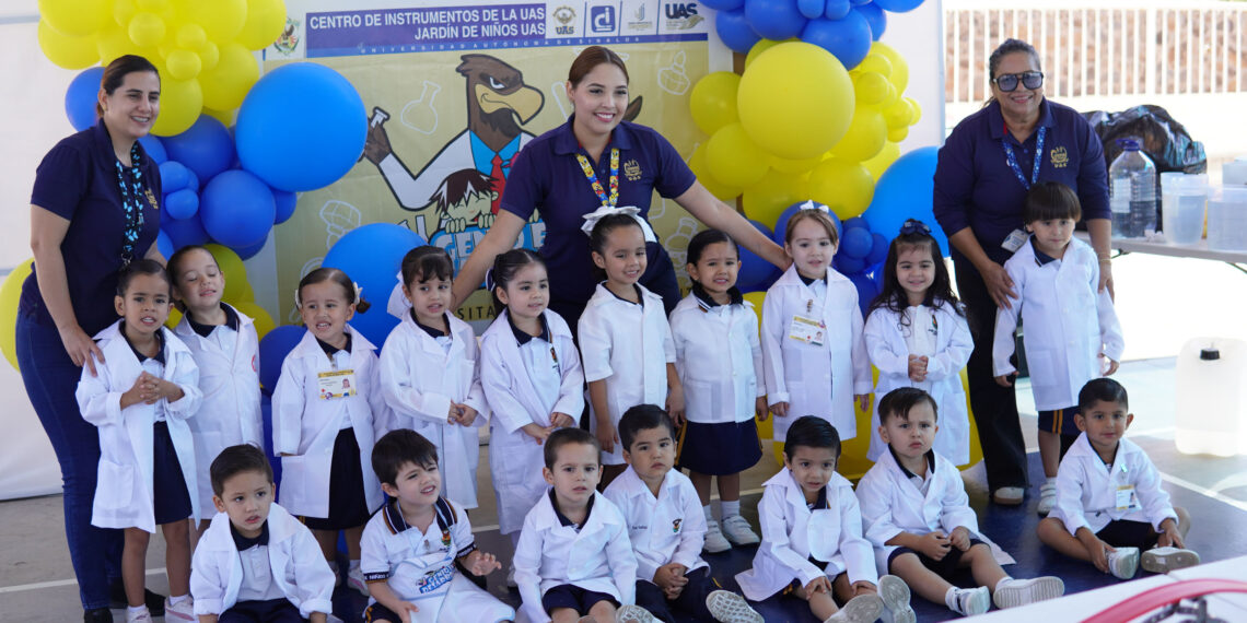 ¡Batas blancas y mucha magia! Fomentan la UAS y el Centro de Instrumentos la curiosidad científica en pequeños del Jardín de Niños con “Genios en Desarrollo”