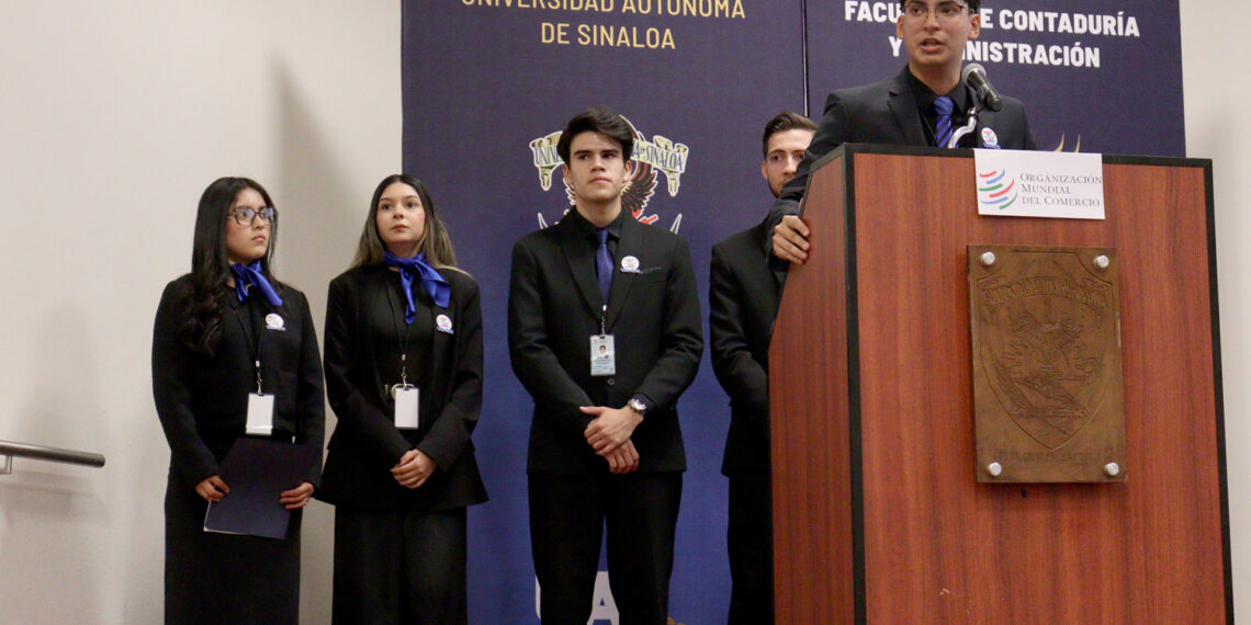 Estudiantes de Negocios y Comercio Internacional de la UAS participan en simulacro de negociación global; recrean Conferencia Ministerial de la OMC