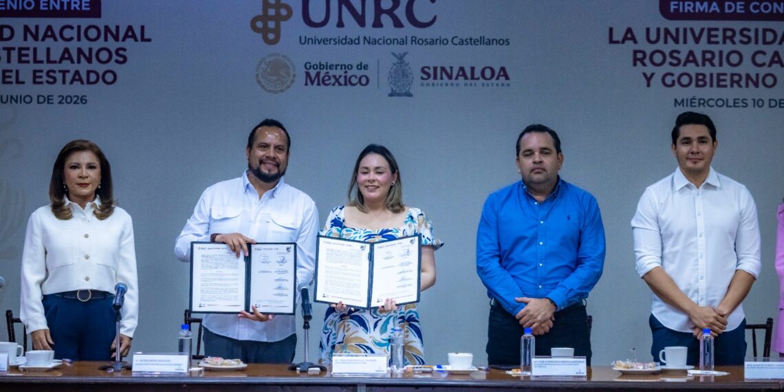 Gobernadora Yeraldine firmó convenio con la Universidad Nacional Rosario Castellanos