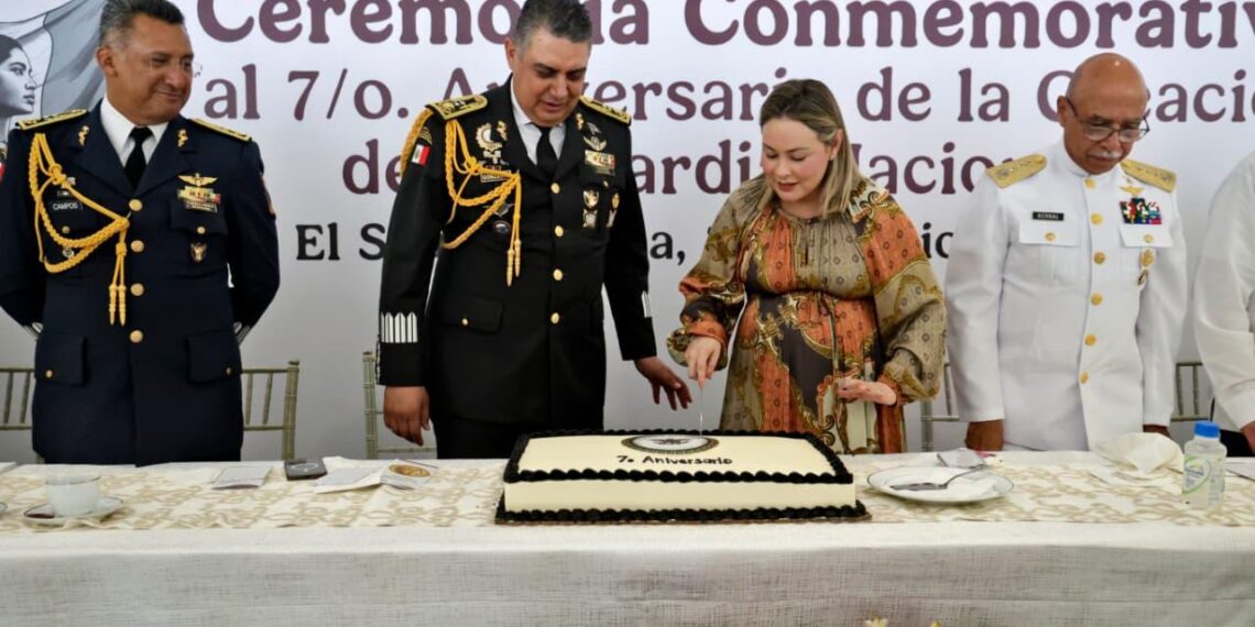 Asiste gobernadora Yeraldine al acto conmemorativo del séptimo aniversario de la Guardia Nacional