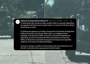 Desmiente Gobierno Federal supuesta escolta militar a Rocha Moya en Culiacán