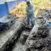 Construyen drenaje pluvial en primaria de Charay