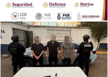 Detienen a tres hombres en Culiacán; iban en vehículo robado y llevaban un arma