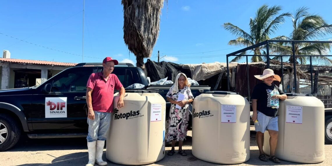 Lleva DIF Sinaloa tinacos a comunidades vulnerables, se beneficiará a 159 familias de 12 localidades